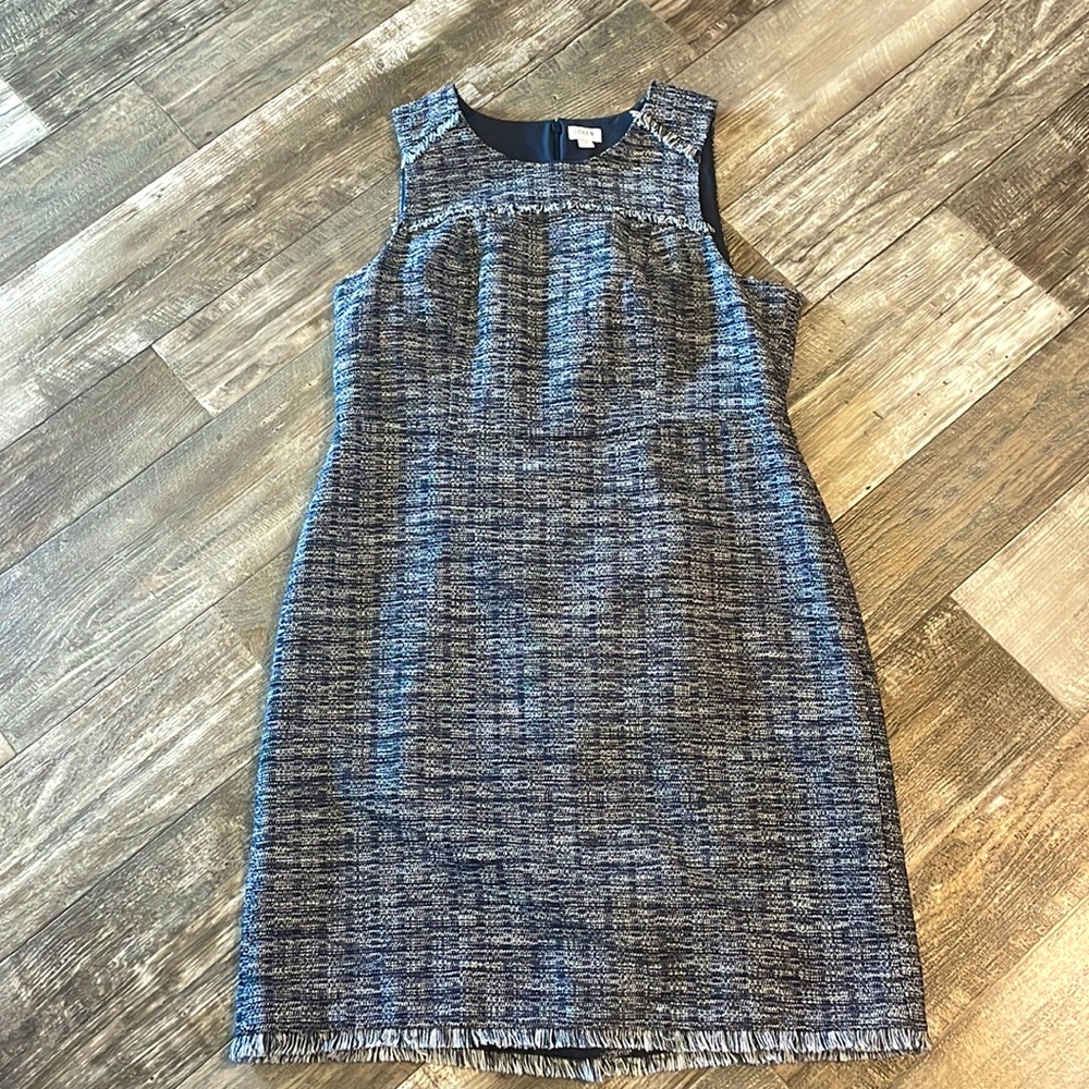 J. Crew Navy & White, Sleeveless, Knee-Length Work Dress